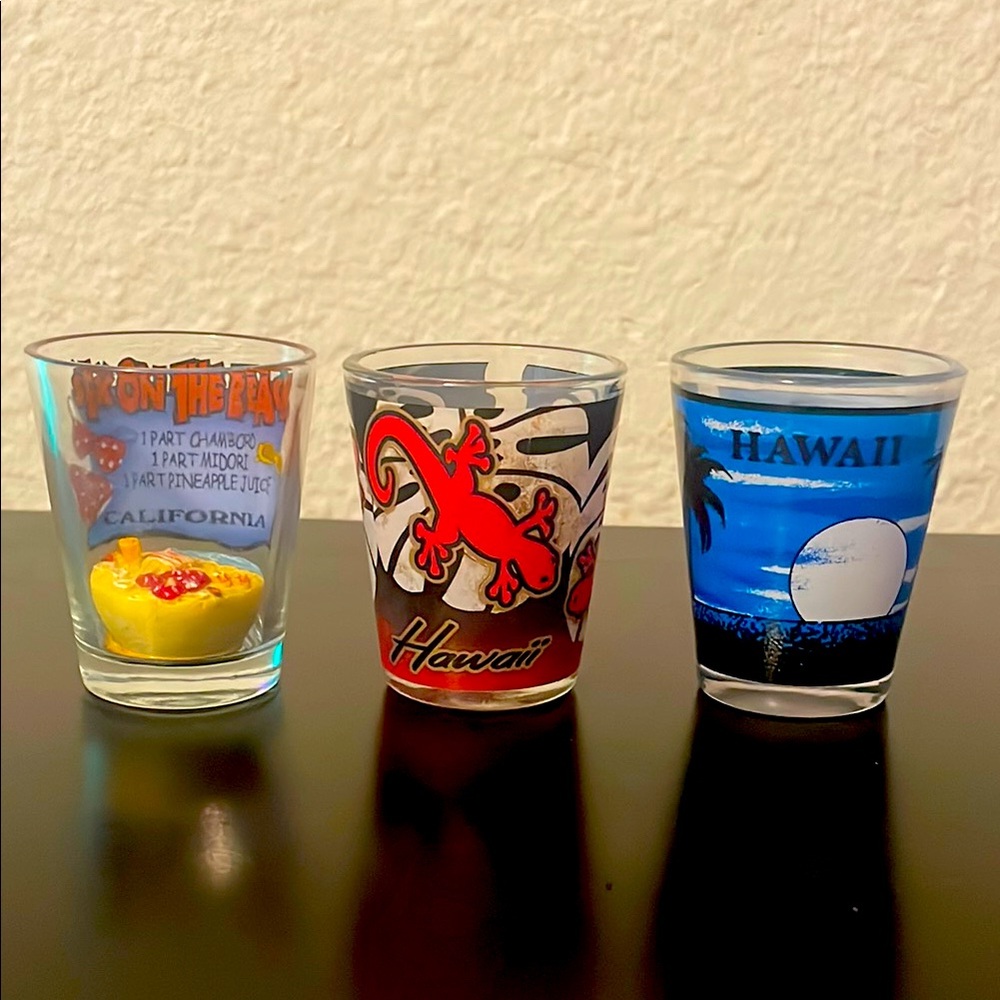 3 Single Shot Glasses